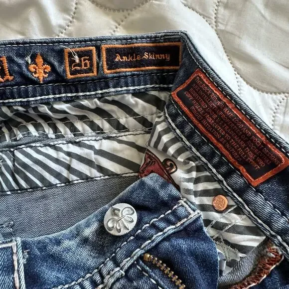Rock Revival Sakai Ankle Skinny Embellished Jeans Size 26 - Picture 9 of 14